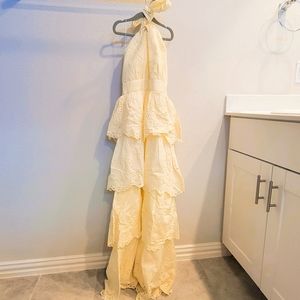 Significant Other Cora Cutout Eyelet Halter Maxi Dress
